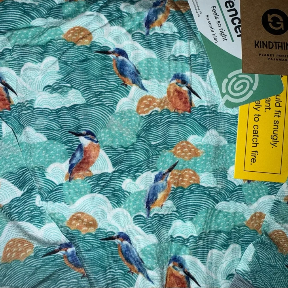 Kind thing kids 2 piece pajama‎ set tropical bird print NWT